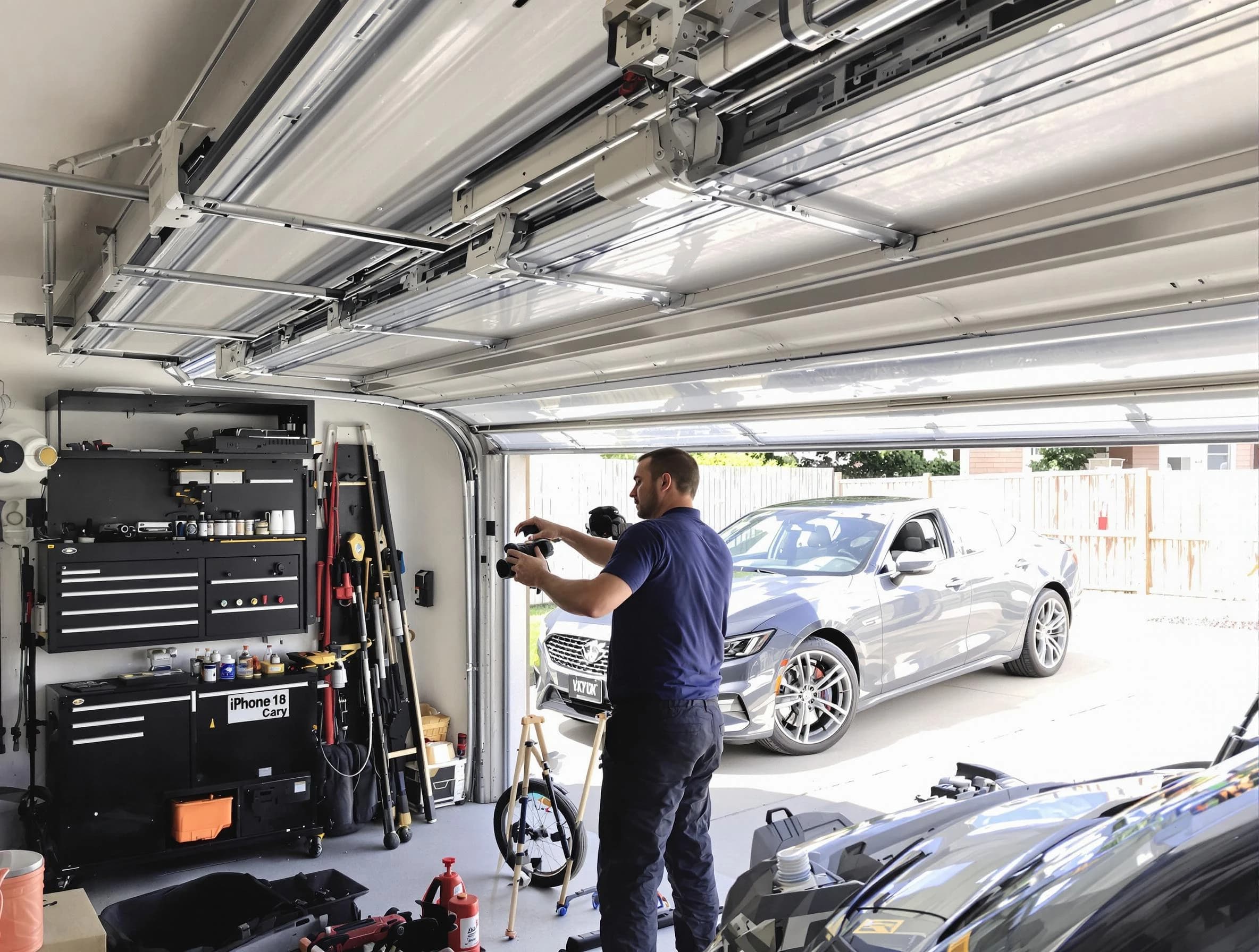 Paradise Valley Garage Door Repair technician fixing noisy garage door in Paradise Valley