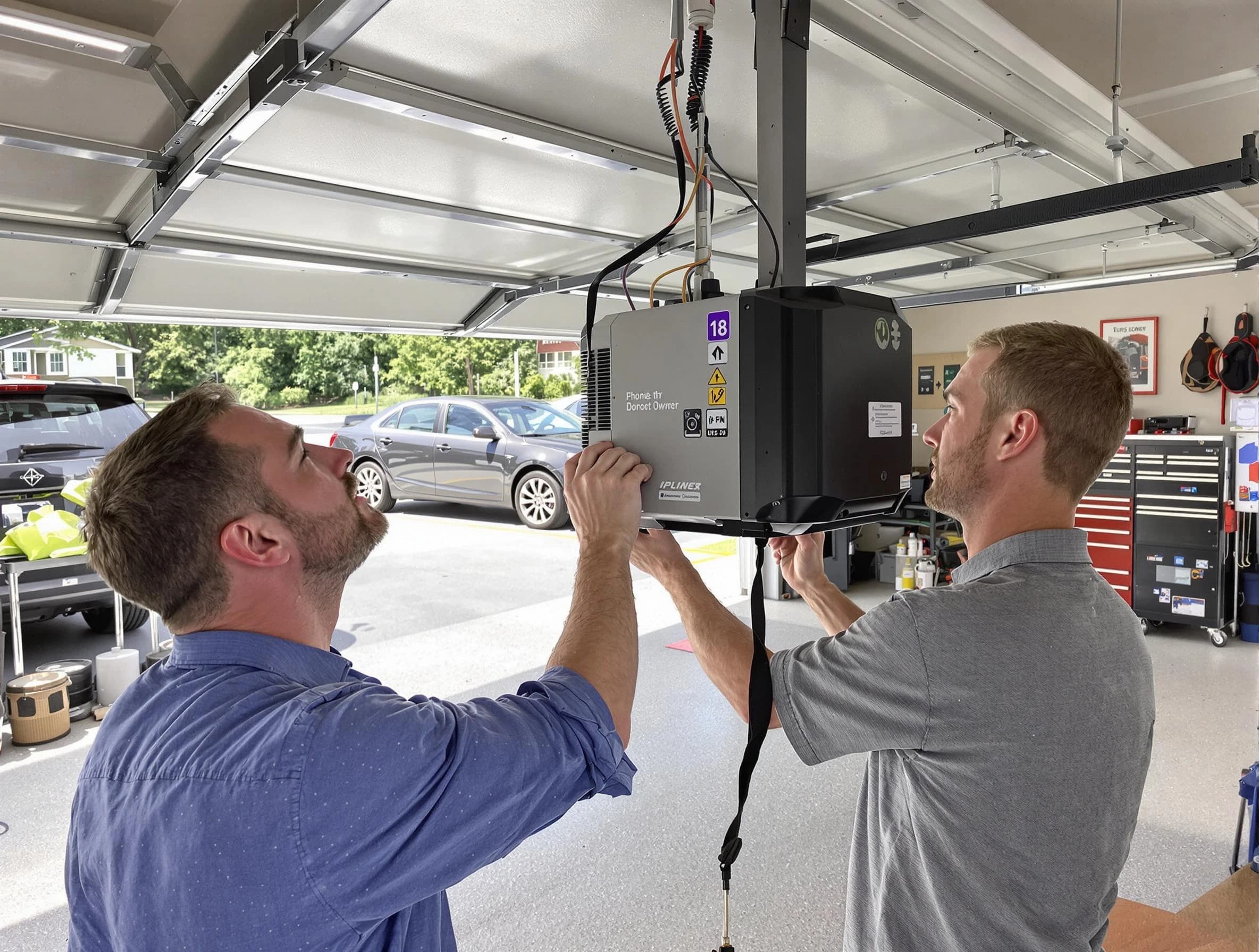 Paradise Valley Garage Door Repair technician installing garage door opener in Paradise Valley