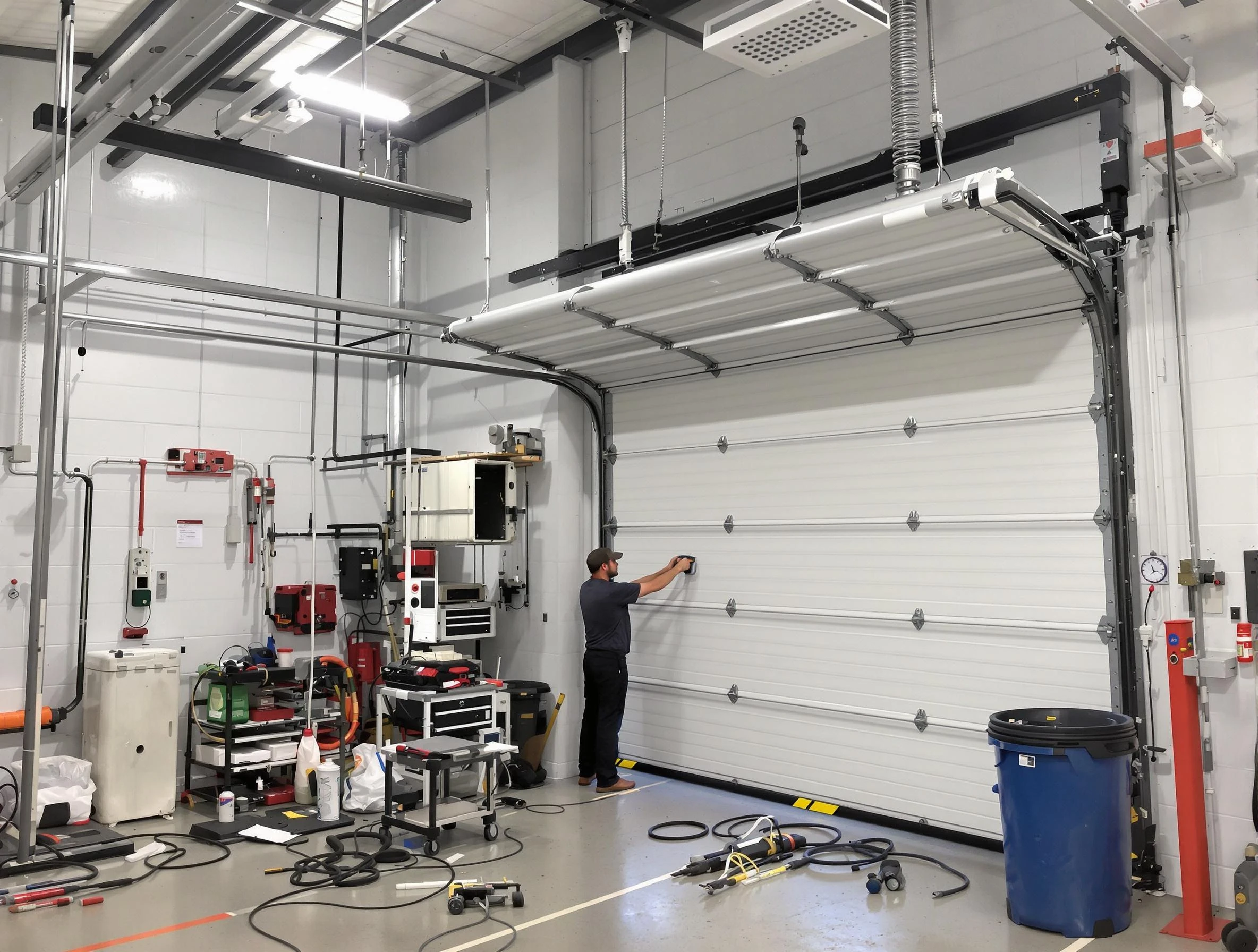 Paradise Valley Garage Door Repair certified technician performing commercial door repair at a Paradise Valley business facility