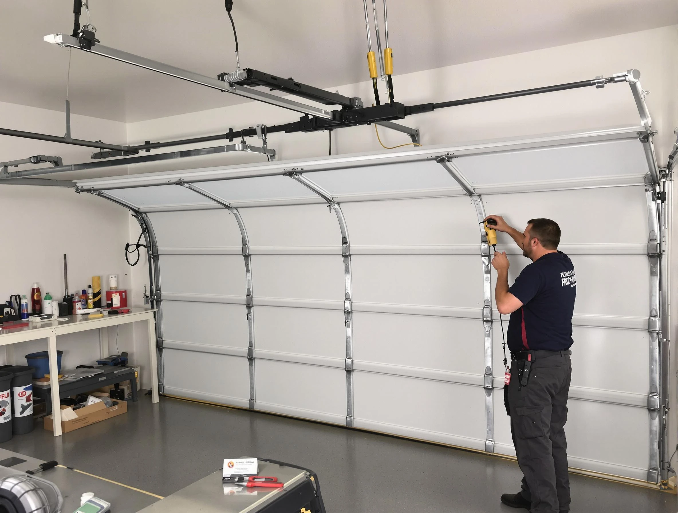Paradise Valley Garage Door Repair certified technician performing overhead door system repair in Paradise Valley