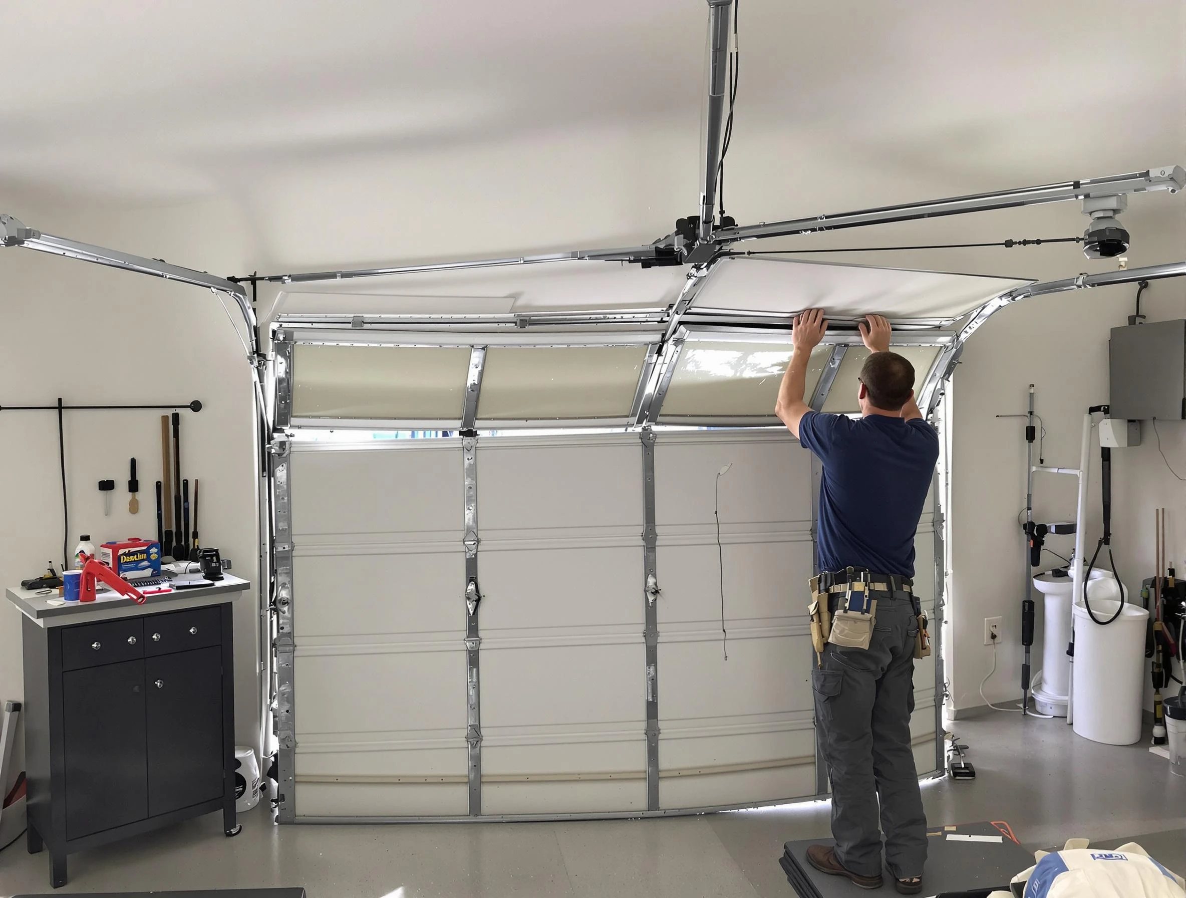 Paradise Valley Garage Door Repair specialist performing precise section replacement on Paradise Valley garage door