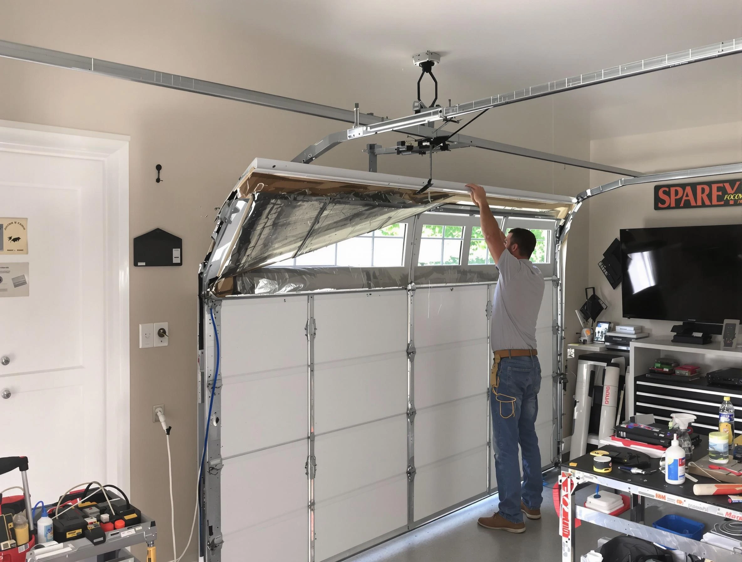 Garage door section replacement by Paradise Valley Garage Door Repair in Paradise Valley