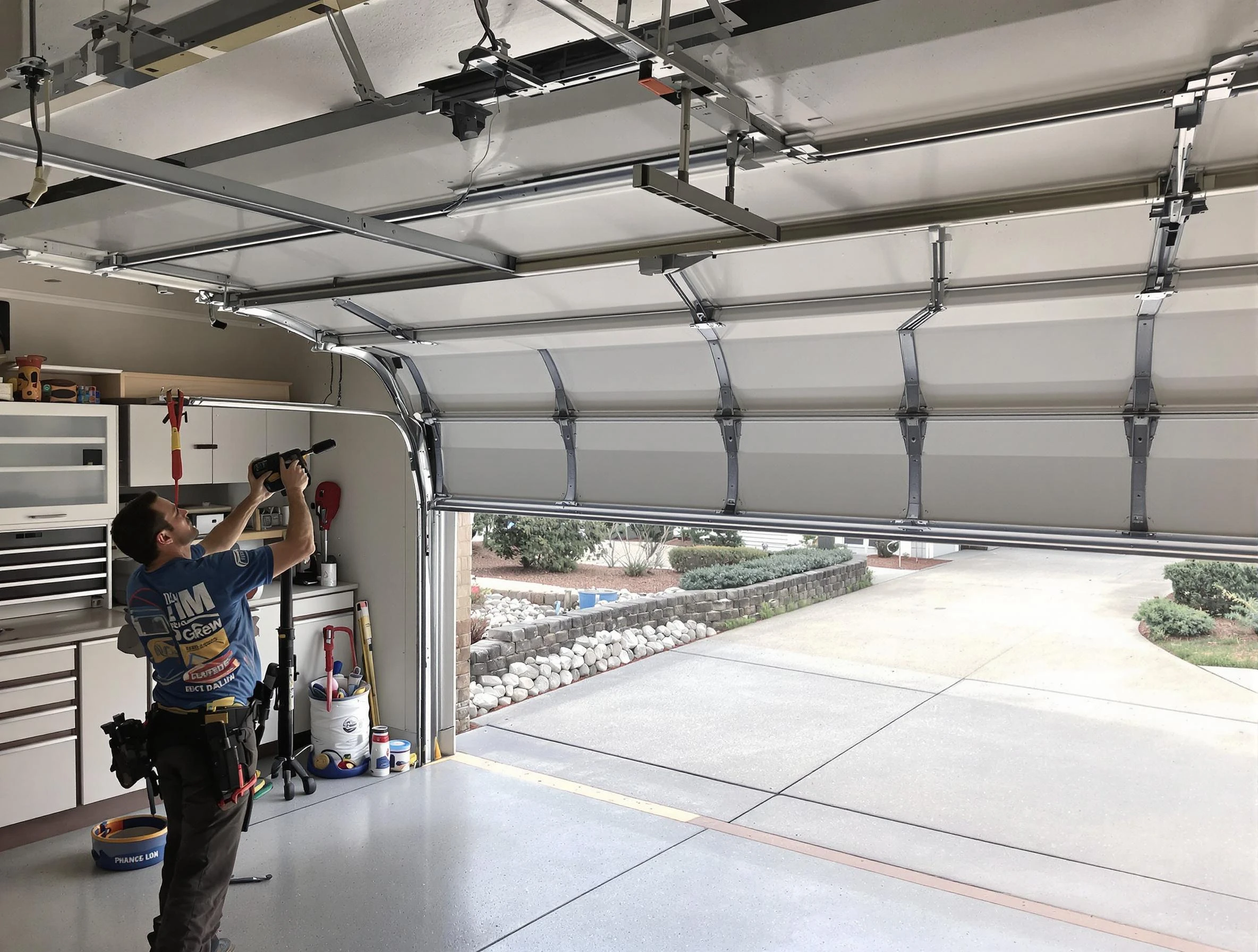 Garage door track repair service by Paradise Valley Garage Door Repair in Paradise Valley